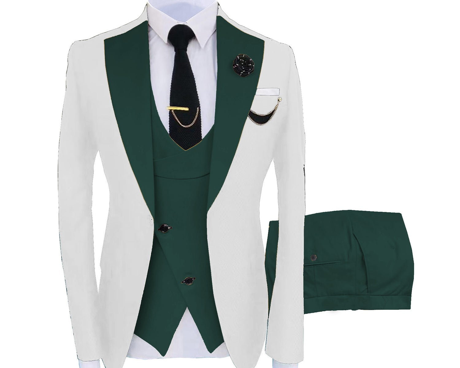 Muški kostim slim fit tri dela sa centralnim prorezom