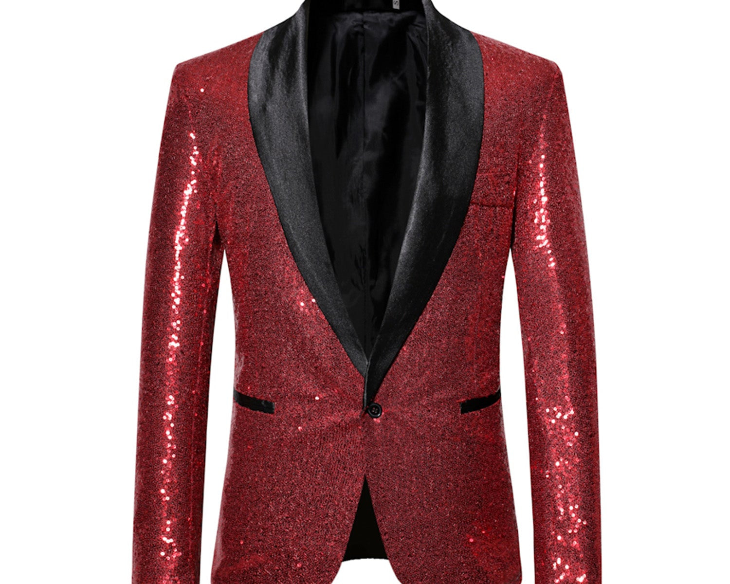 Muški Blazer Slim Fit sa Šljokicama, Klasični Kragna i Jedan Dugme