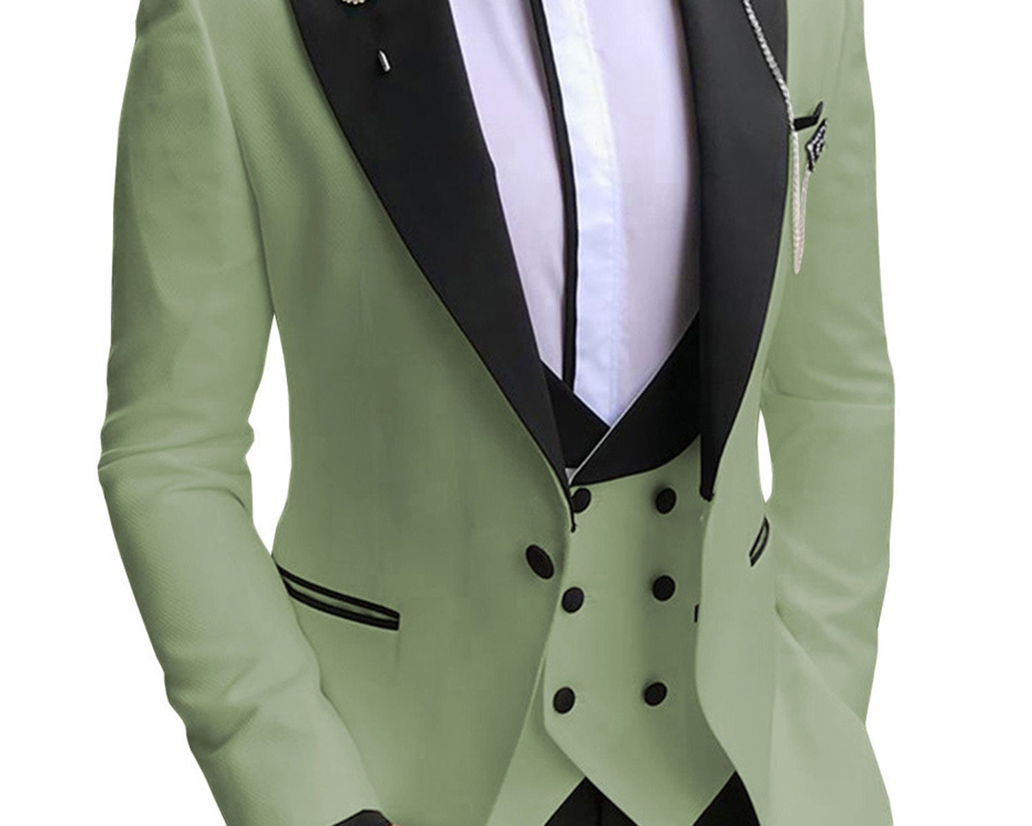 Odela Crnog Čoveka sa Reverom i Jednostavnim Zatvaranjem u Tri Deo