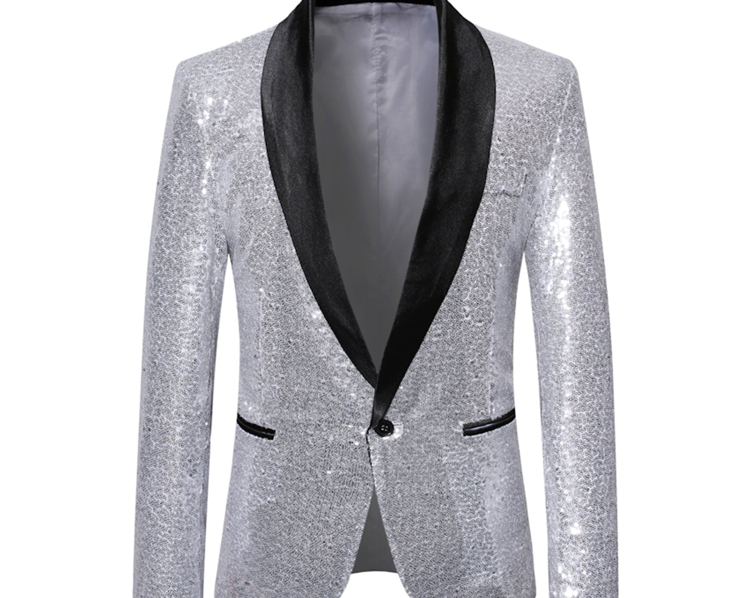 Muški Blazer Slim Fit sa Šljokicama, Klasični Kragna i Jedan Dugme