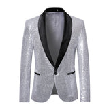 Muški Blazer Slim Fit sa Šljokicama, Klasični Kragna i Jedan Dugme