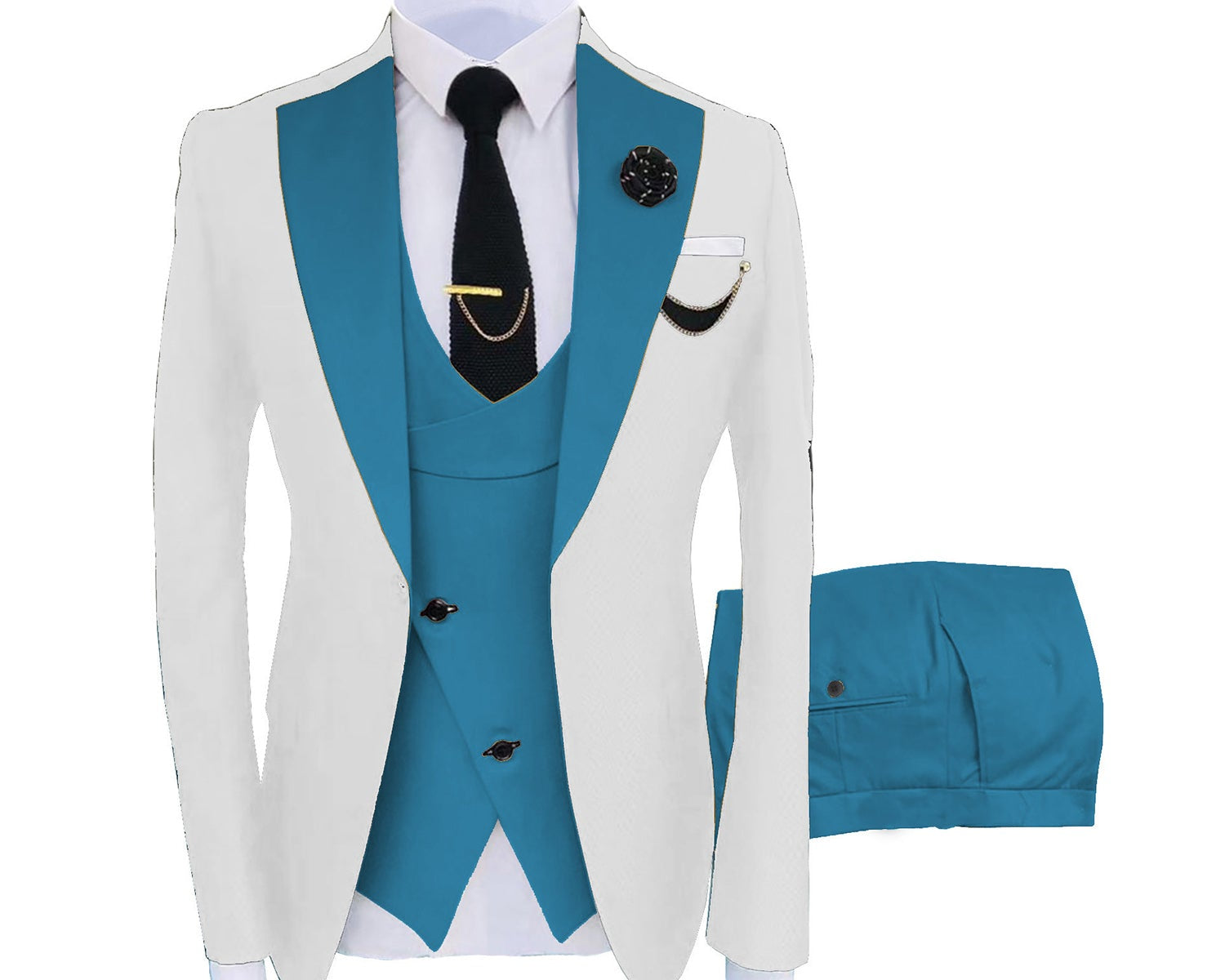 Muški kostim slim fit tri dela sa centralnim prorezom