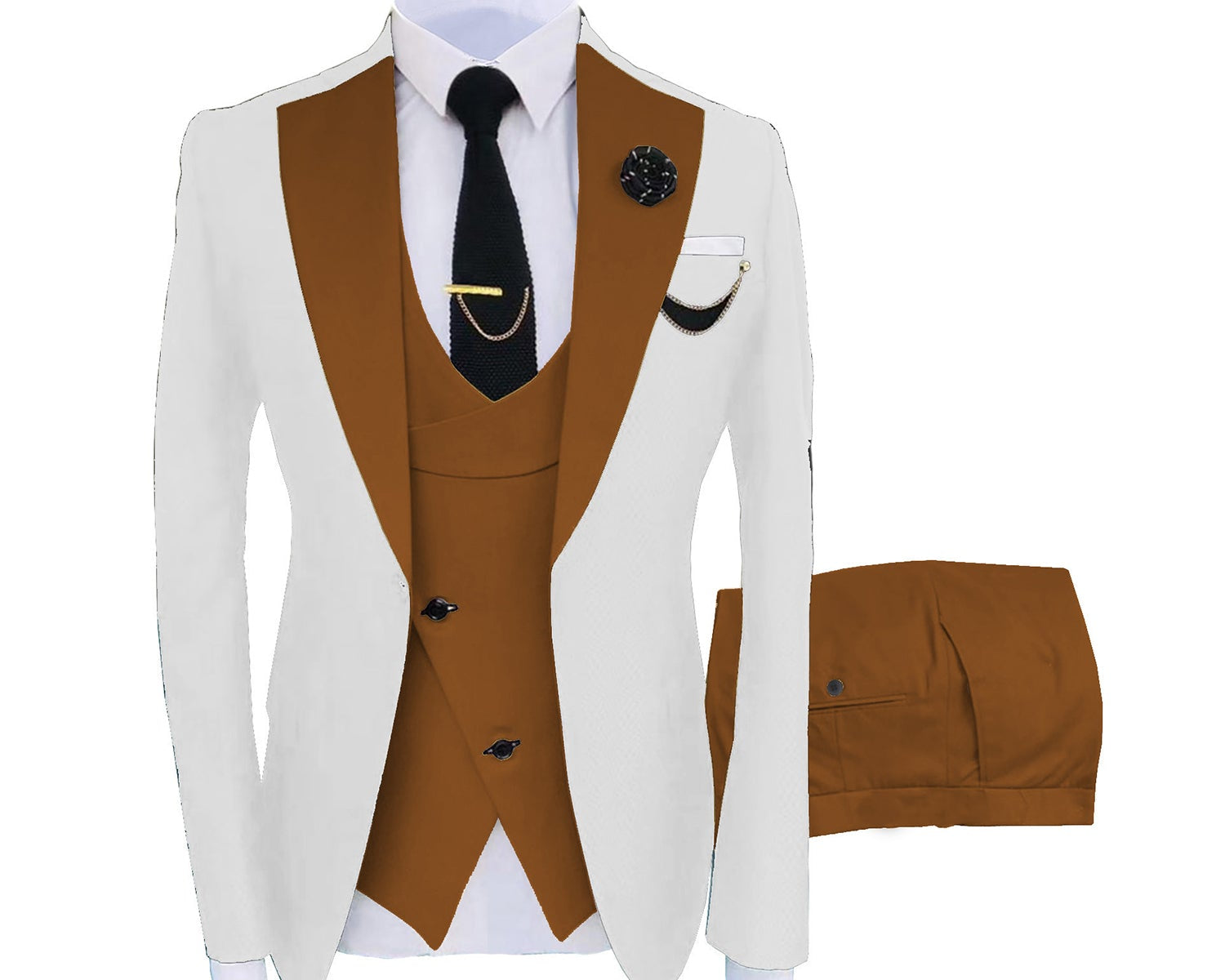 Muški kostim slim fit tri dela sa centralnim prorezom