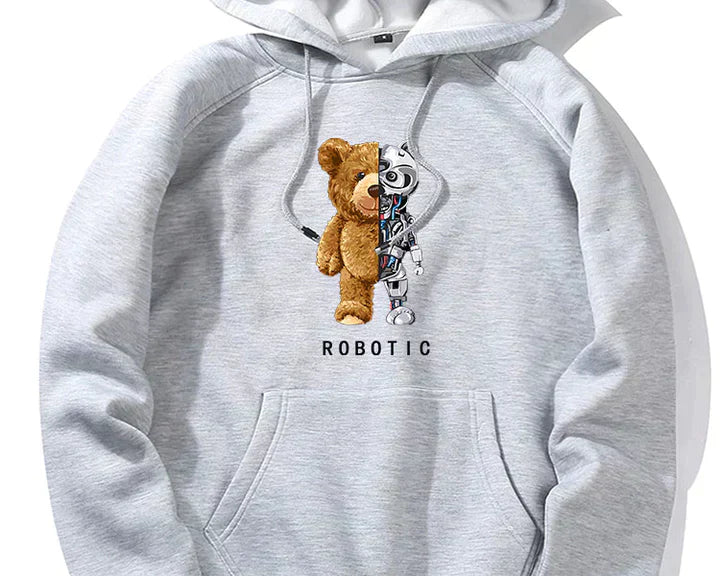 Tomáš – Dukserica sa Kapuljačom i Grafikom Robotskog Medveda