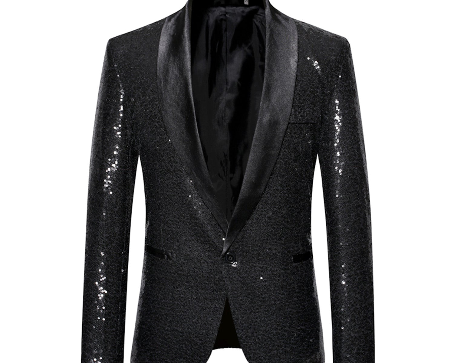 Muški Blazer Slim Fit sa Šljokicama, Klasični Kragna i Jedan Dugme
