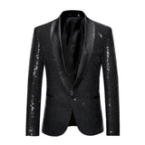 Muški Blazer Slim Fit sa Šljokicama, Klasični Kragna i Jedan Dugme