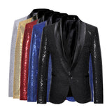 Muški Blazer Slim Fit sa Šljokicama, Klasični Kragna i Jedan Dugme