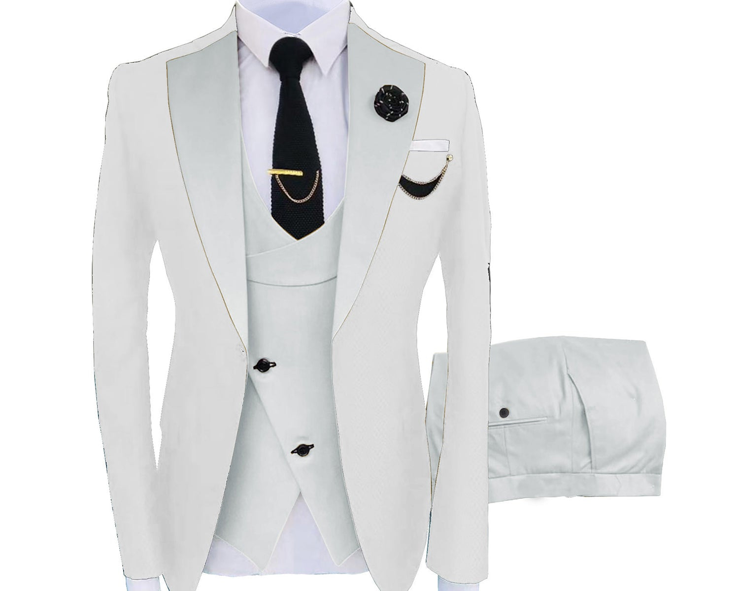 Muški kostim slim fit tri dela sa centralnim prorezom