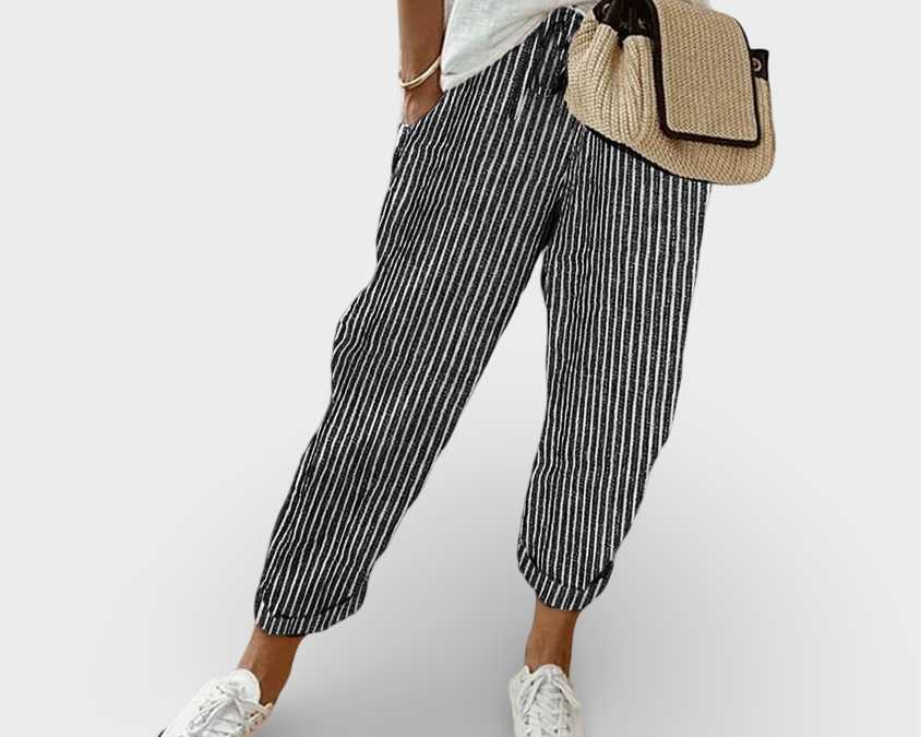 Helga | Stilizovane ležerne lanene pantalone