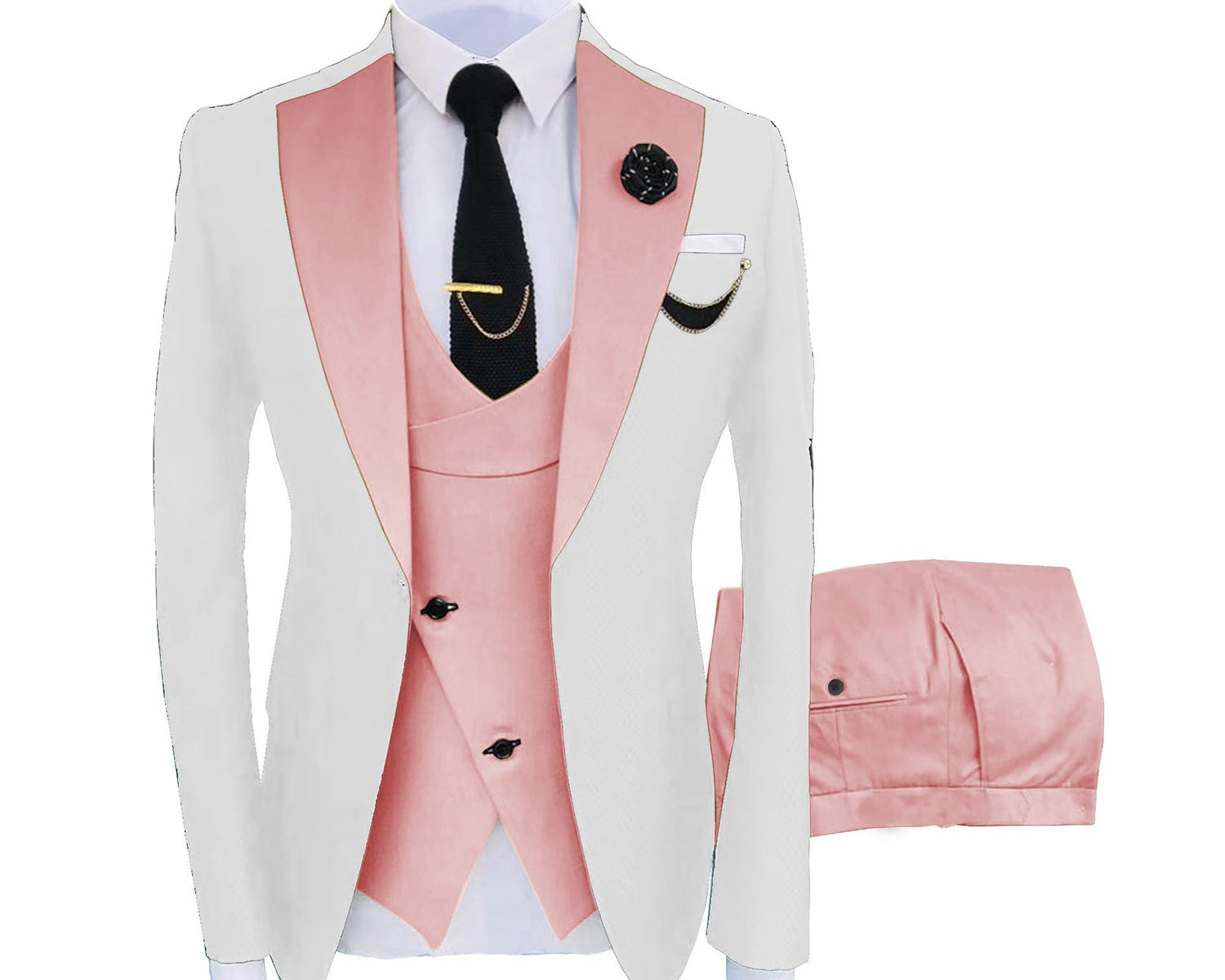 Muški kostim slim fit tri dela sa centralnim prorezom