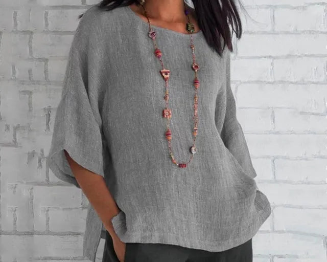 Saori | Chic jedinstveni top od pamuka i lana