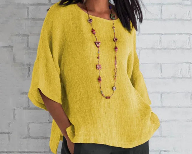 Saori | Chic jedinstveni top od pamuka i lana