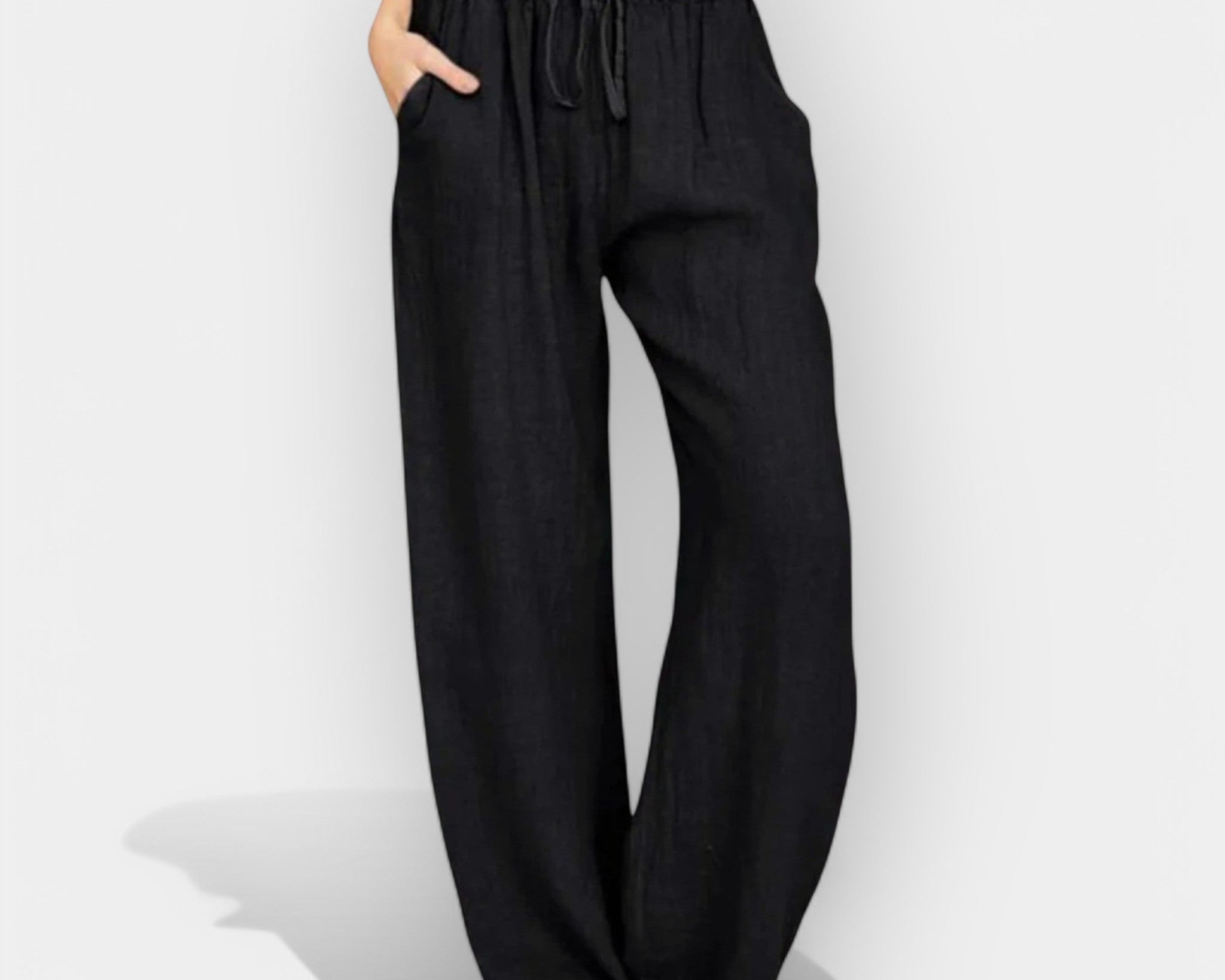 Malika | Laganih linija lanene pantalone