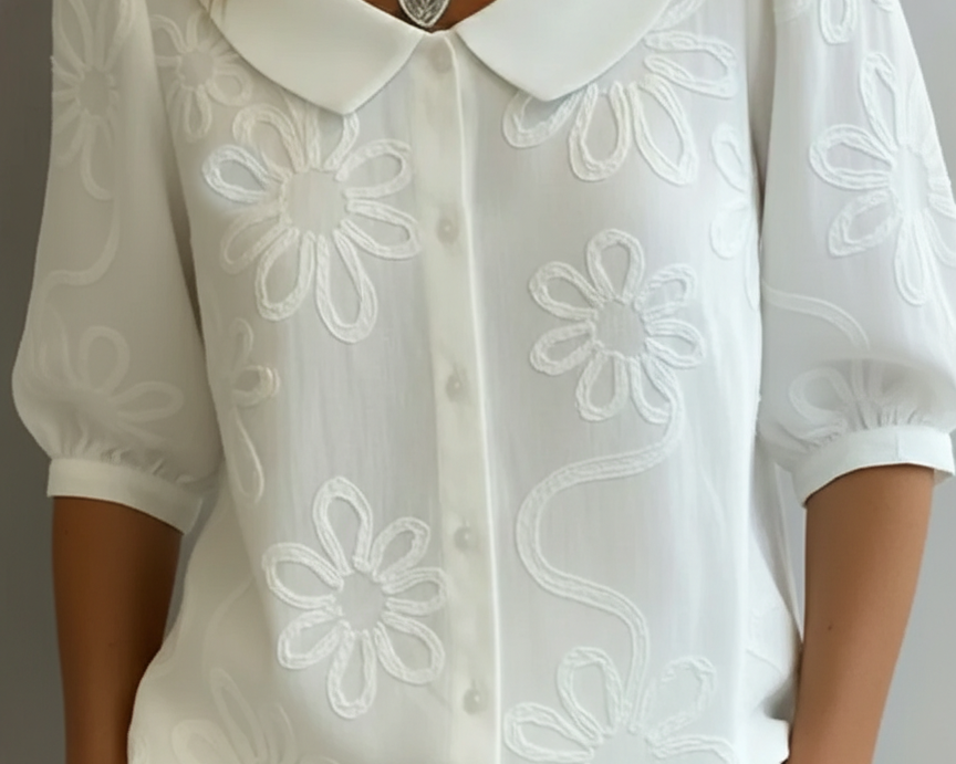 Lucas & Léa Paris — Lagana cvjetna bluzica prirodne elegancije