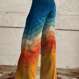 Léa - Elegantne Retro-Zigzag Pantalone