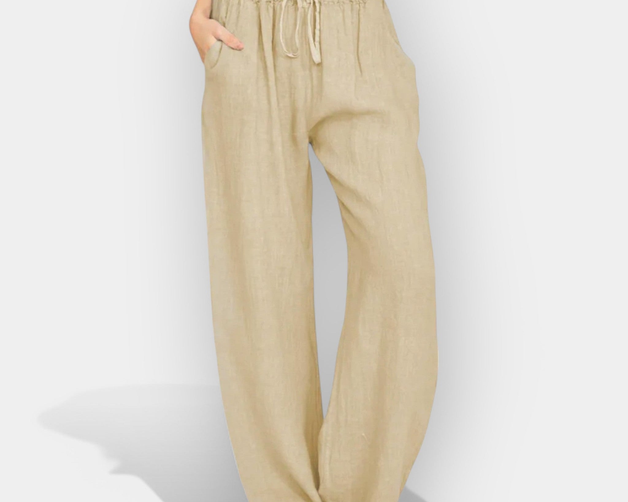 Malika | Laganih linija lanene pantalone