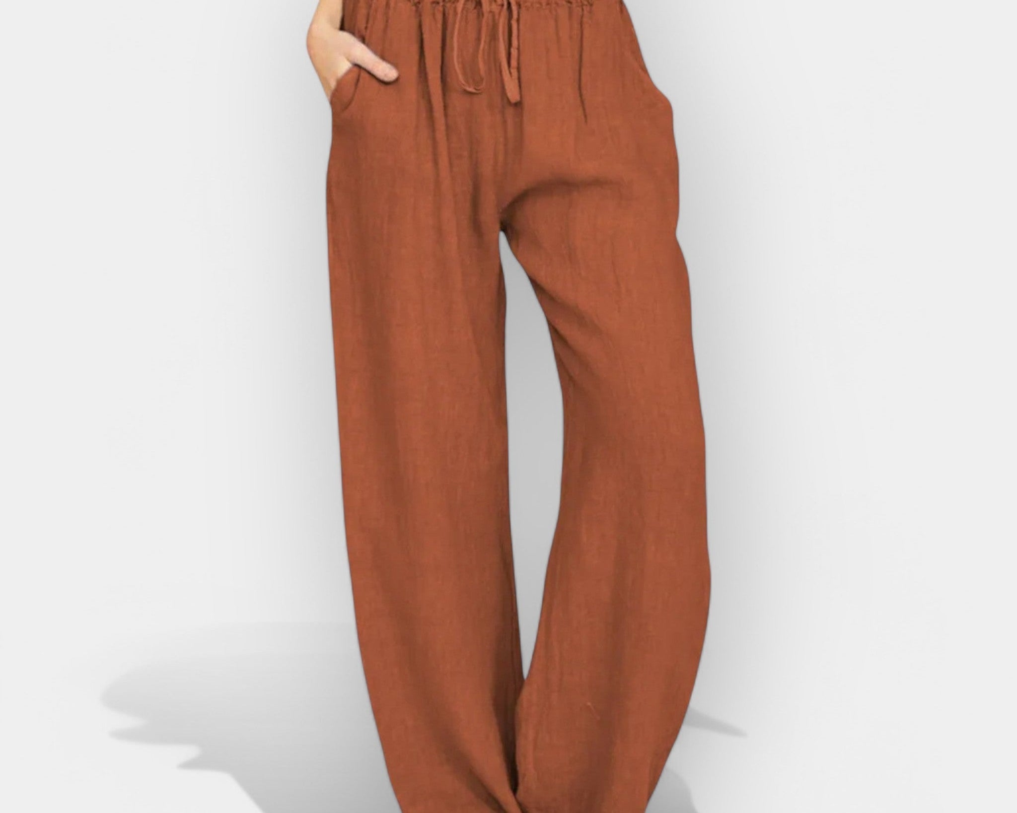 Malika | Laganih linija lanene pantalone