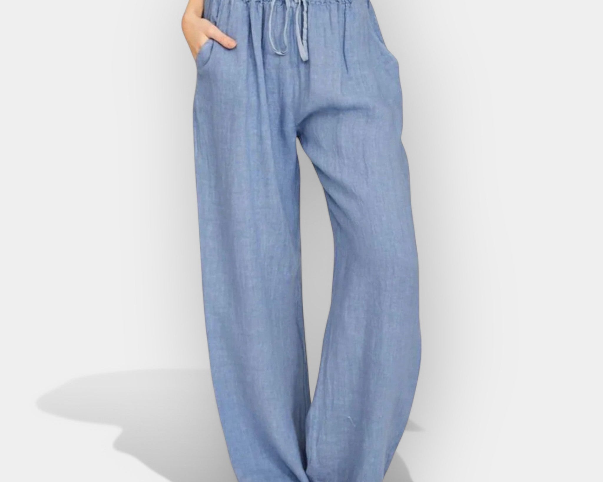 Malika | Laganih linija lanene pantalone